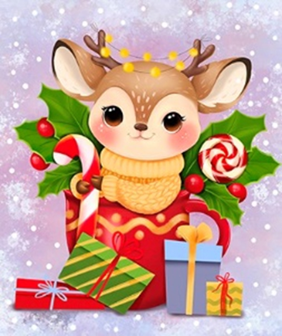 Набір зі стразами на підрамнику "Сюрприз. Оленятко”  23*30см