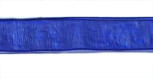 Стрічка з органзи, синя, ширина 1,2 см; 45,7 м в рул. (1040)
