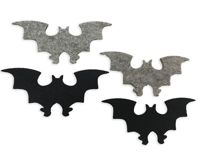 Decorative piece made of felt Bat, 10 cm, 30 pcs per pack.