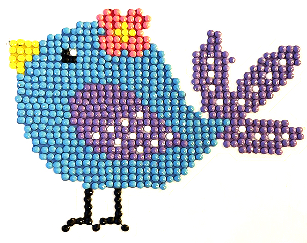 Spring bird 12 * 9 cm (sticker) Set for creativity with rhinestones