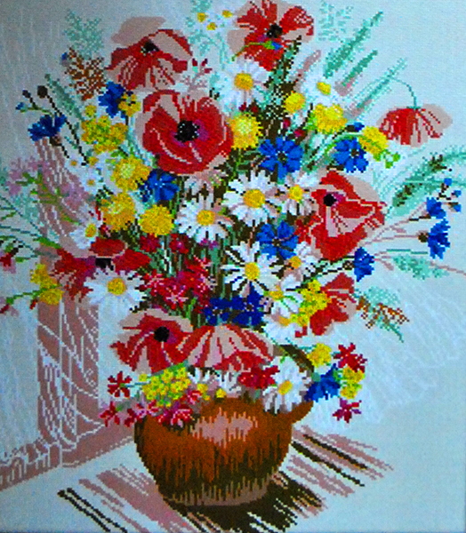 Embroidery kit Daisies and poppies 61*67