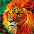 Lion 30*30 cm. Set for creativity with rhinestones on a stretcher