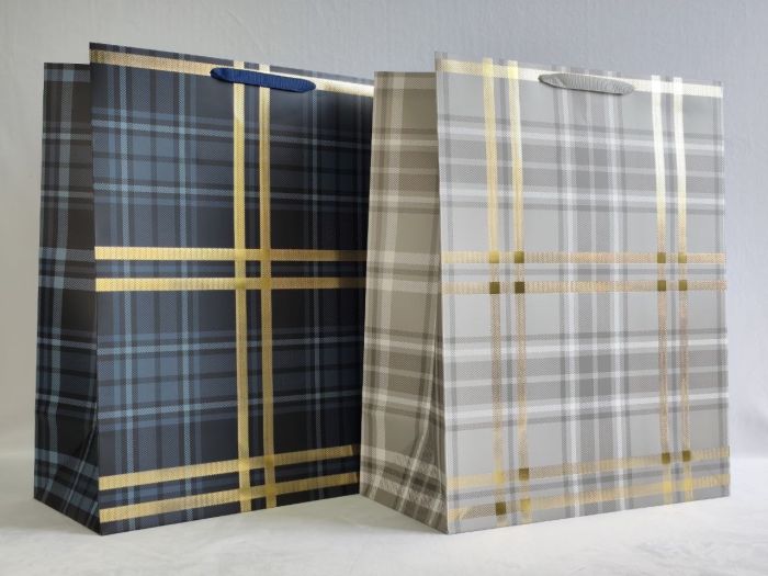 Пакет 40*50*20см (XL) паперовий "Святкова клітинка-1", 12 шт в пак.
