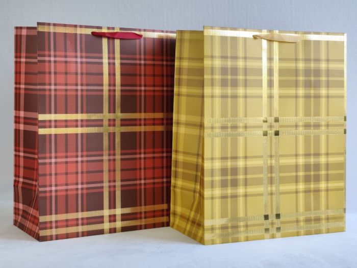 Пакет 40*50*20см (XL) паперовий "Святкова клітинка-2", 12 шт в пак.