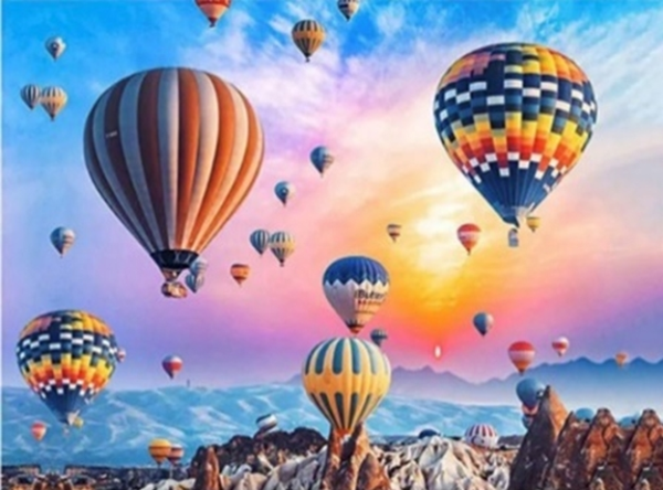 Enchanted by the sky, 50*40cm. Set with rhinestones (canvas+holder)