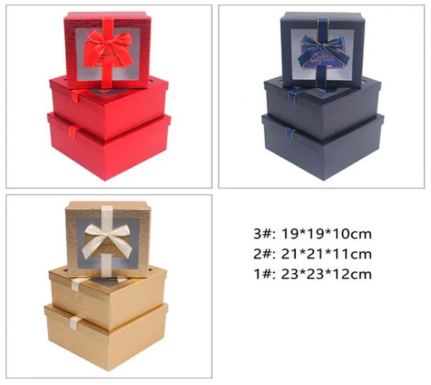 A set of gift boxes 3 pcs per pack.