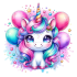 Unicorn, 11*10cm, Set with rhinestones sticker, pcs.