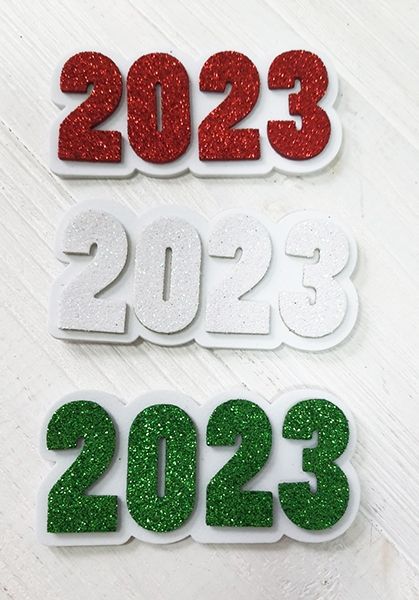 Декоративний виріб "Напис 2023", 8,5 см, 30 шт в пак/У