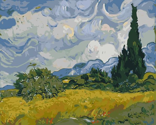 Набір для творчості картина за номерами "Поле з кипарисами" Худ. Vincent van Gogh" 40*50 см(У)