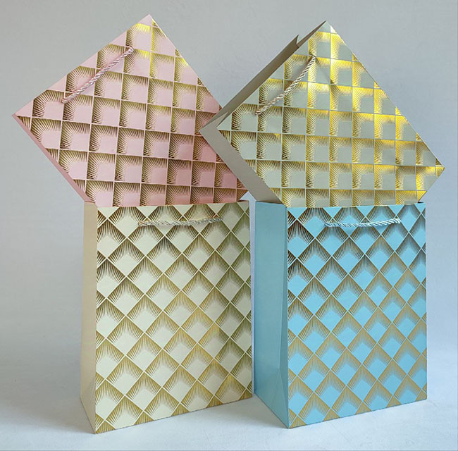 Paper bag 20*25*10cm Golden touch, 12 pcs per pack.