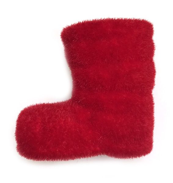 Polystyrene product velvet boot 6 cm, red, 10 pcs. in unitary enterprise