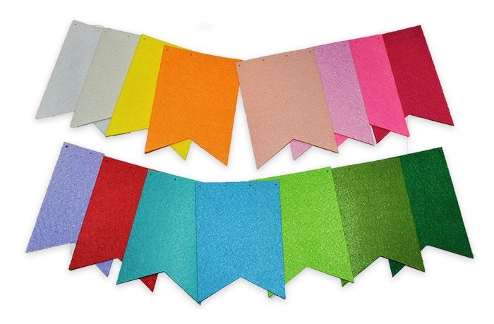 Flag of felt 12 * 9 cm, mix colors