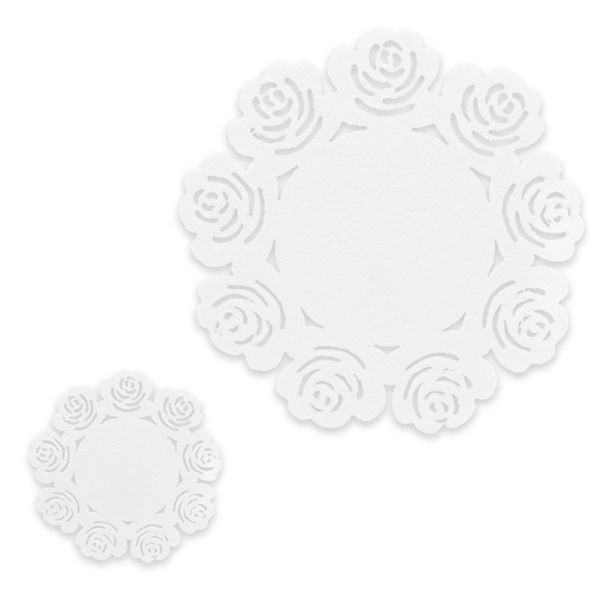 Napkin on the table Roses, 37.5 cm, white
