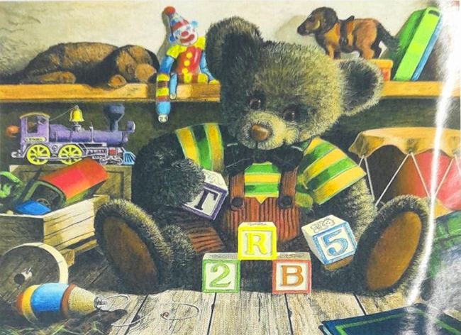 Favorite bear, 30*40 cm. Set for creativity with rhinestones on a stretcher