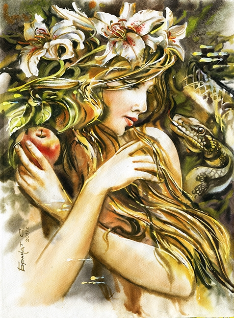 Temptation. Brandt. 40*50 cm. Set for creativity with rhinestones on canvas