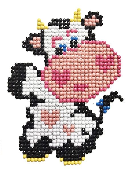 Set for creativity with rhinestones (sticker) Cheerful cow 11 * 15 cm
