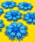 Cornflower felt decorative product, 4.5 cm, 20 pcs in a pack