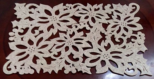 Decorative product made of felt Christmas napkin 35 * 45 cm, 3 mm beige