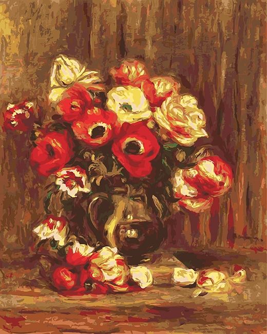 Набір для творчості картина за номерами"Натюрморт з анемо". Худ. Pierre -Auguste Renoir" 40*50 см(У)