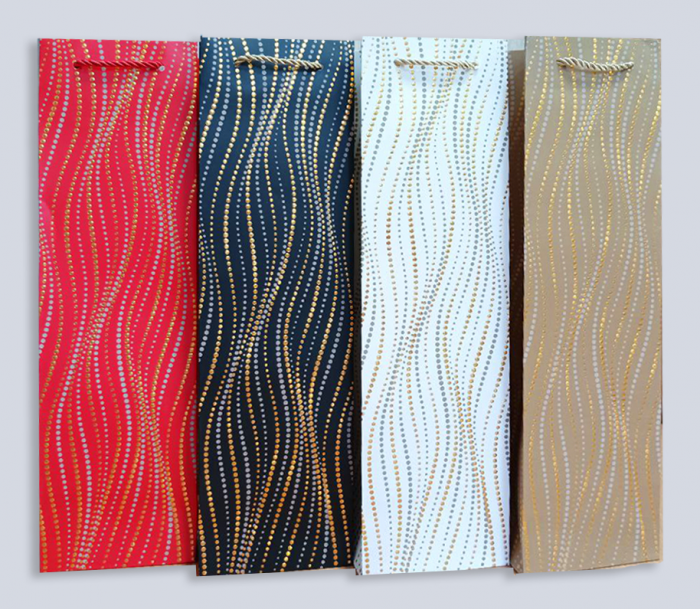 Paper package 11*36*11cm Shiny waves, 12 pcs per pack.