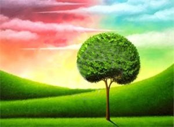 Green world, 20*30 cm. Set for creativity with rhinestones on a stretcher