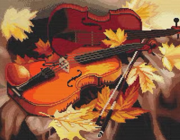 A set for creativity with rhinestones on a stretcher Autumn melody 40 * 50 cm