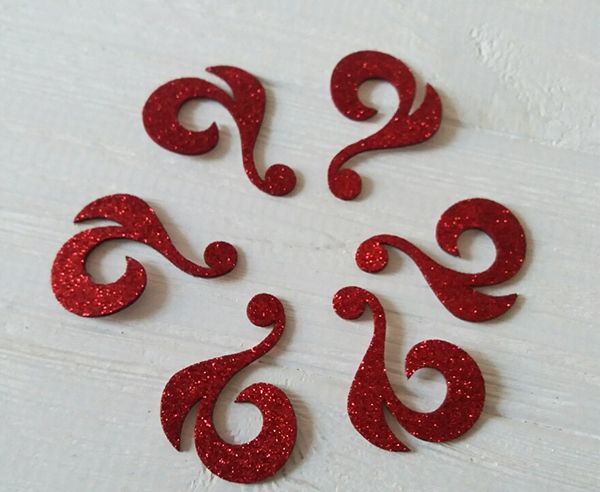 Decorative product Monogram-4 with glitter, 5.4 cm, 50 pcs per pack (sticker)