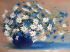 White and blue, 30*40 cm. Set for creativity with rhinestones on a stretcher