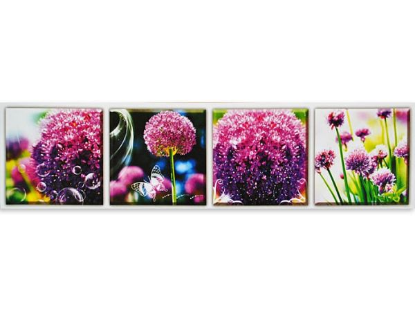 Kit embroidery cross Quadriptych Dandelions