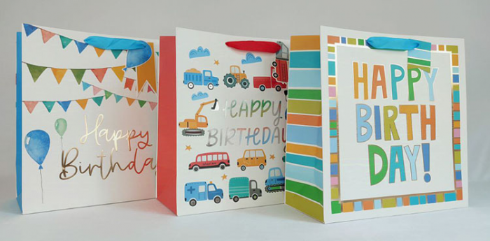 Happy birthday paper package 40*40*15cm, 12 pcs per pack.