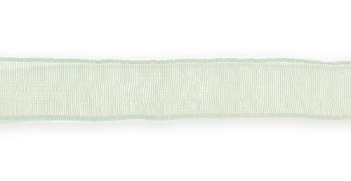 Стрічка з органзи, блакитна, ширина 1 см; 45,7 м в рул. (