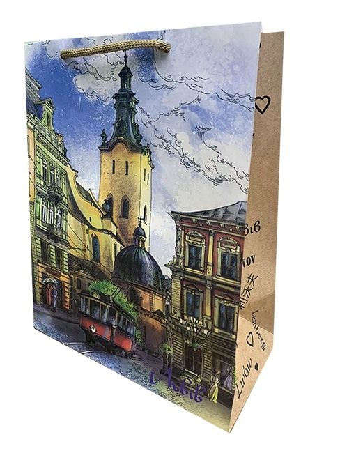 Пакет 28*37*10 "Львів" (12 шт в уп)/Крафт