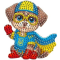 Rhinestone set (sticker) Protective dog, 10*10 cm