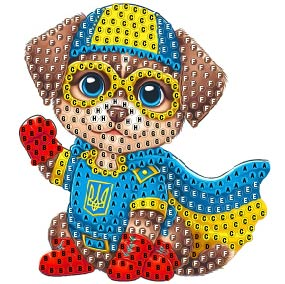 Rhinestone set (sticker) Protective dog, 10*10 cm