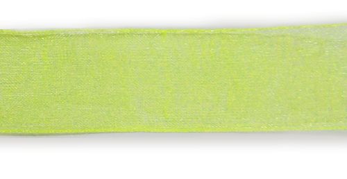 Стрічка з органзи, салатна, ширина 2 см; 45,7 м в рул.