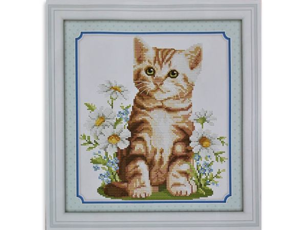 Набір для вишив. "Кошеня з ромашками" 32х34 (D 228)
