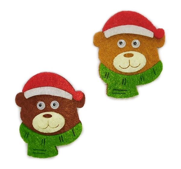 Decorative product made of felt Bear, 4 cm, 30 pieces in a pack./U
