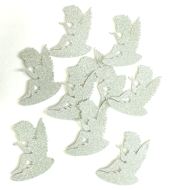 Decorative product Angel 8 cm, silver, 40 pcs / pack