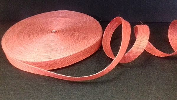 Jute tape 2 cm, terracotta, 50 m in roll.