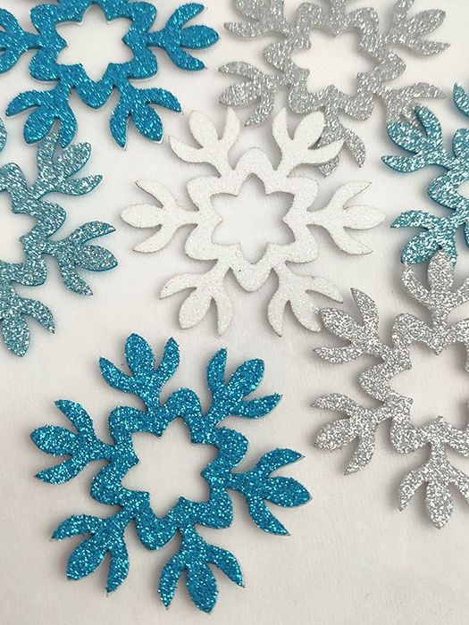 Decorative product Snowflake, 6.5 cm, 40 pcs per pack.
