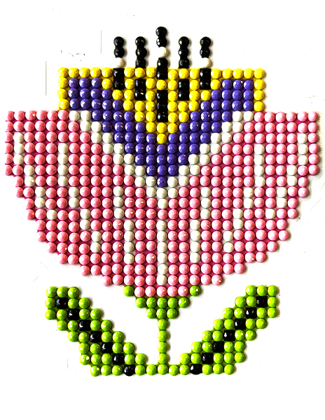 Spring flower 9*9 cm (sticker) Set for creativity with rhinestones.
