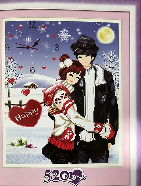Embroidery kit 5D, 49 * 60 cm. Happiness Clock