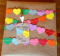 Decor made of felt Heart 2 cm, 100 pcs per pack, mix colors