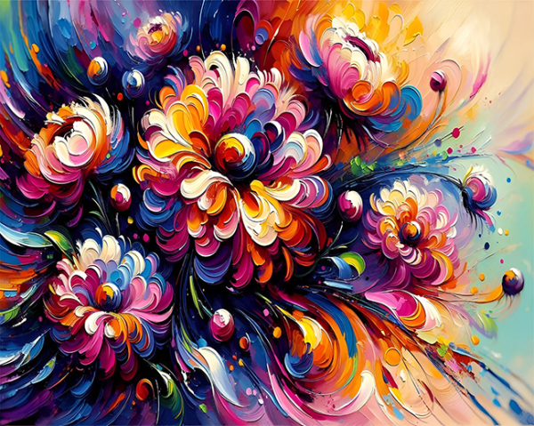 Enchanting dahlias. Set for creativity with rhinestones on a stretcher 40*50 cm