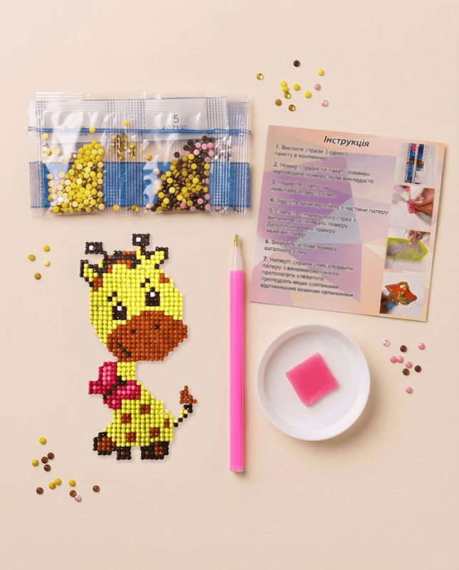 Set for creativity with rhinestones (sticker) Giraffe 11 * 15 cm