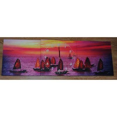 Годинник-триптих 30*30 "Червоні вітрила"