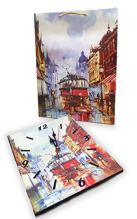 Wall clock 20*25 cm Old tram, Sergiy Tsemryuk
