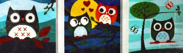 Set d/5D embroidery Triptych Owl 115*40