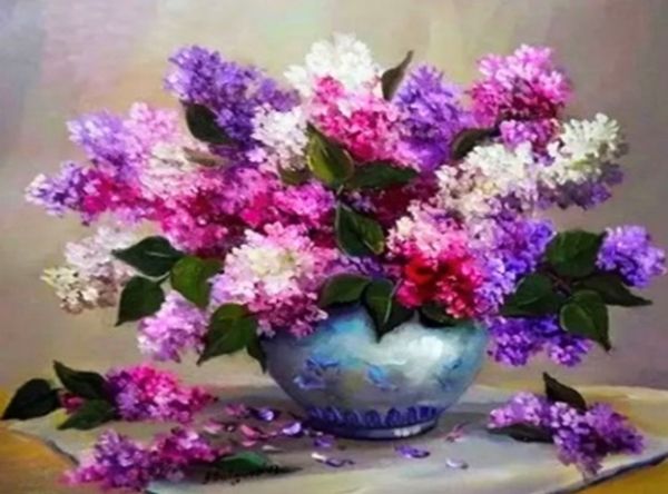 Spring bouquet 30 * 40 cm. A set for creativity with rhinestones on a stretcher