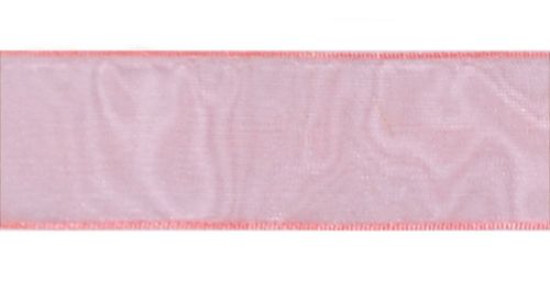 Стрічка з органзи, рожева, ширина 2 см; 45,7 м в рул. (D558,04)